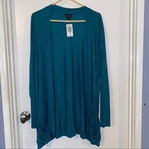 Torrid Open Front Tunic Cardigan Teal NWT